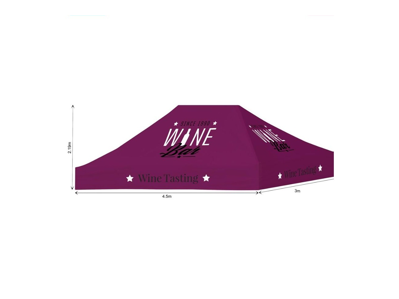 Ovation Sublimated Gazebo 4.5m X 3m - Roof (Excludes Hardware)